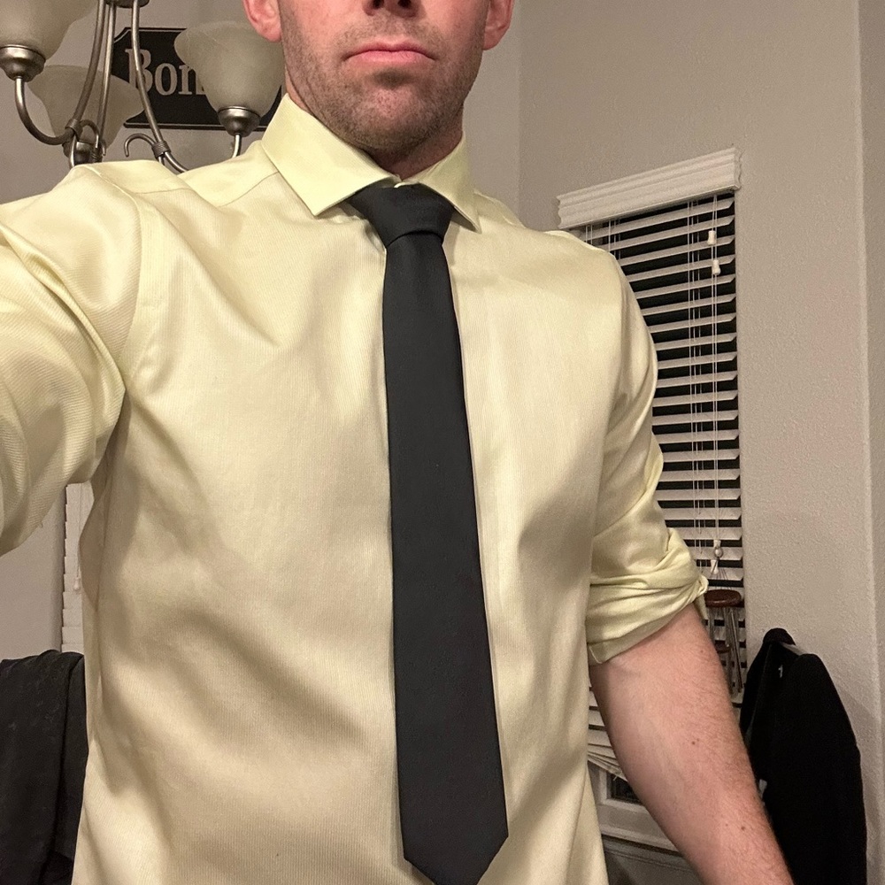 Slim Fit Calvin Klein 34-35 16 neck button down long sleeve dress shirt